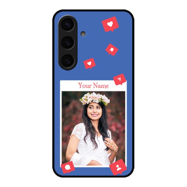 Samsung Galaxy S24 5G Custom Glass Phone Case - Like Share And Comment Design
