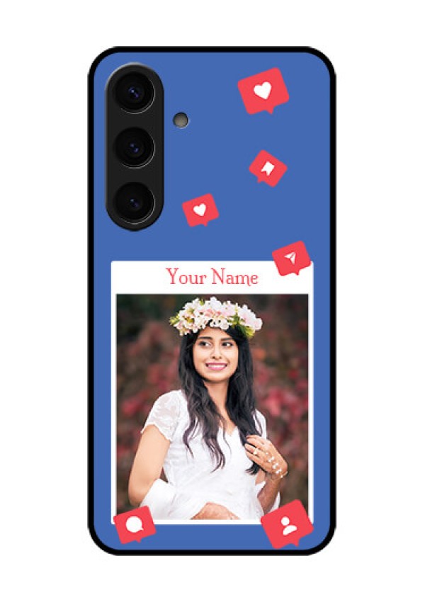 Samsung Galaxy S24 5G Custom Glass Phone Case - Like Share And Comment Design