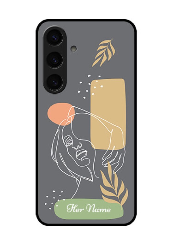 Samsung Galaxy S24 5G Custom Glass Phone Case - Gazing Woman Line Art Design