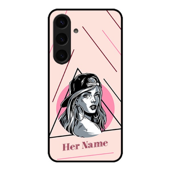 Samsung Galaxy S24 5G Custom Glass Phone Case - Rockstar Girl Design Samsung Galaxy S24 5G Custom Glass Phone Case - Rockstar Girl Design