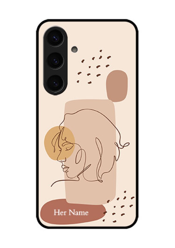 Samsung Galaxy S24 5G Custom Glass Phone Case - Calm Woman Line Art Design
