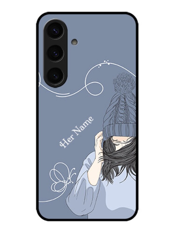 Custom Samsung Galaxy S24 5G Custom Glass Phone Case - Girl In Winter Outfit Design