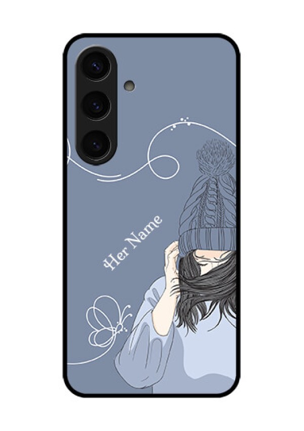 Samsung Galaxy S24 5G Custom Glass Phone Case - Girl In Winter Outfit Design