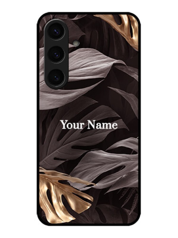 Custom Samsung Galaxy S24 5G Custom Glass Phone Case - Wild Leaves Digital Paint Design