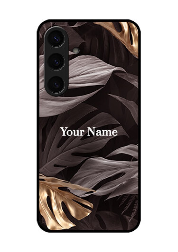 Samsung Galaxy S24 5G Custom Glass Phone Case - Wild Leaves Digital Paint Design