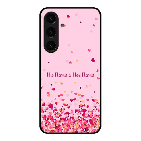 Samsung Galaxy S24 5G Custom Glass Phone Case - Floating Hearts Design Samsung Galaxy S24 5G Custom Glass Phone Case - Floating Hearts Design