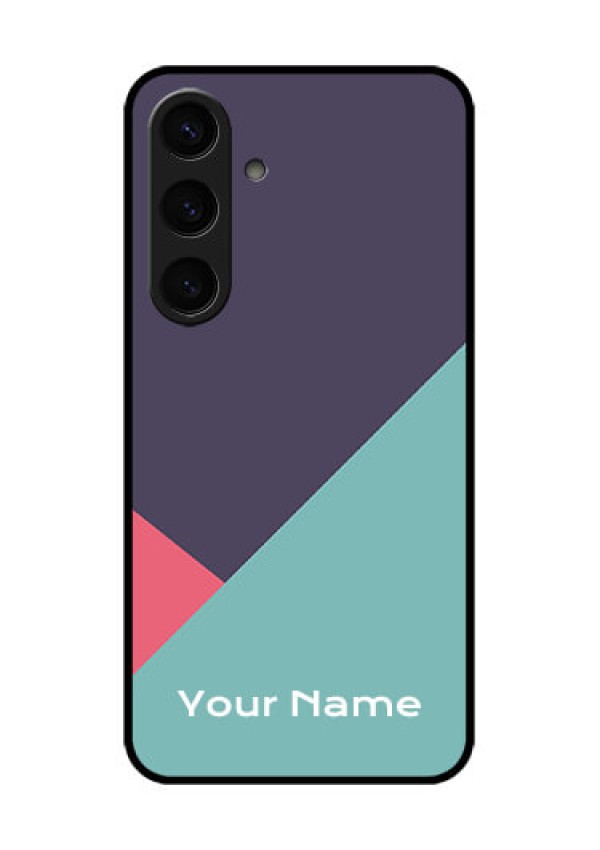 Samsung Galaxy S24 5G Custom Glass Phone Case - Tri Color Abstract Design