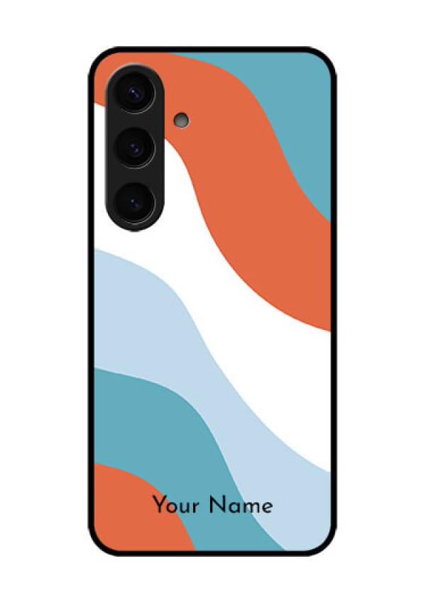 Samsung Galaxy S24 5G Custom Glass Phone Case - Coloured Waves Design