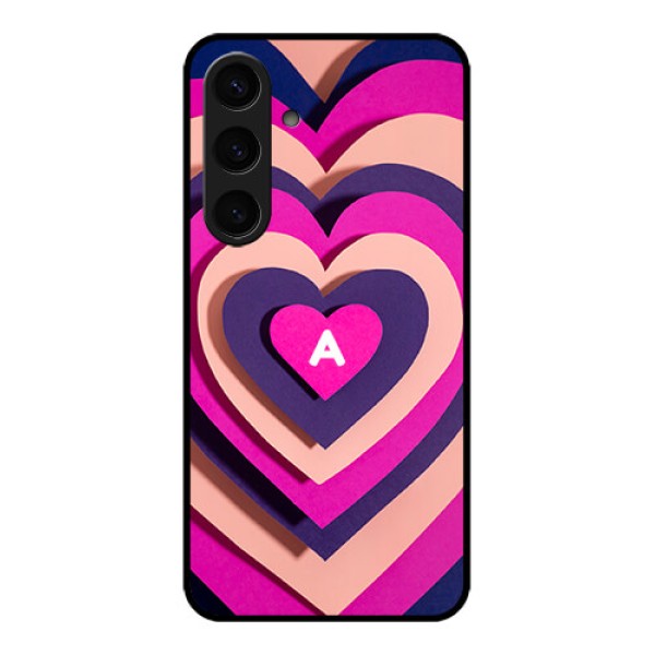Samsung Galaxy S24 5G Custom Glass Phone Case - Cute Heart Pattern Design Samsung Galaxy S24 5G Custom Glass Phone Case - Cute Heart Pattern Design