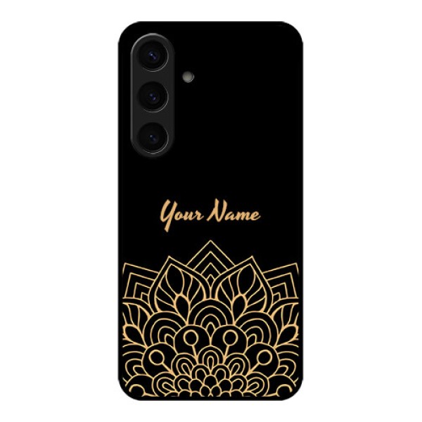 Samsung Galaxy S24 5G Custom Glass Phone Case - Golden Mandala Design