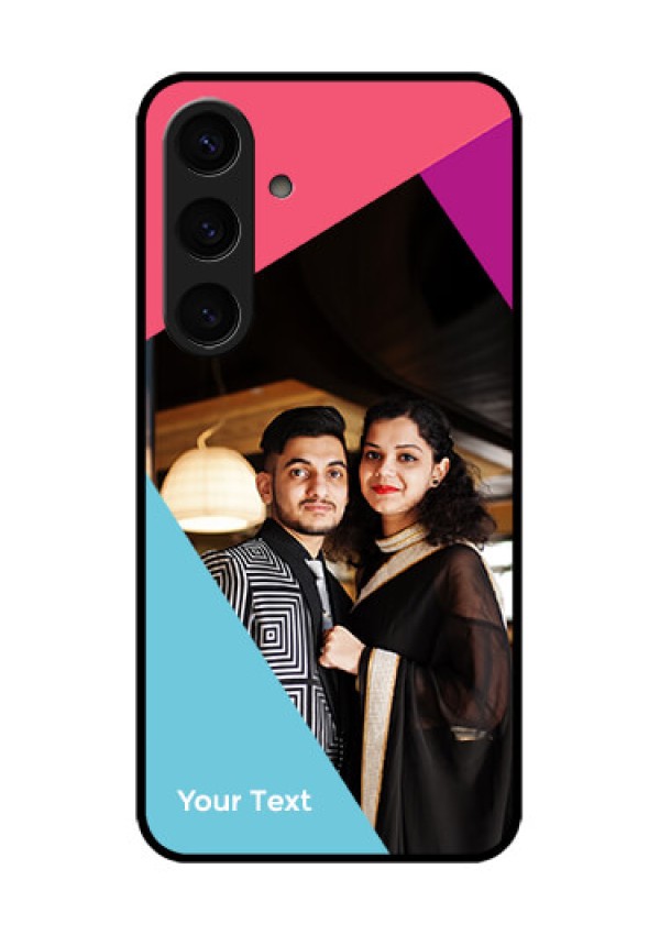 Samsung Galaxy S24 5G Custom Glass Phone Case - Stacked Triple Colour Design