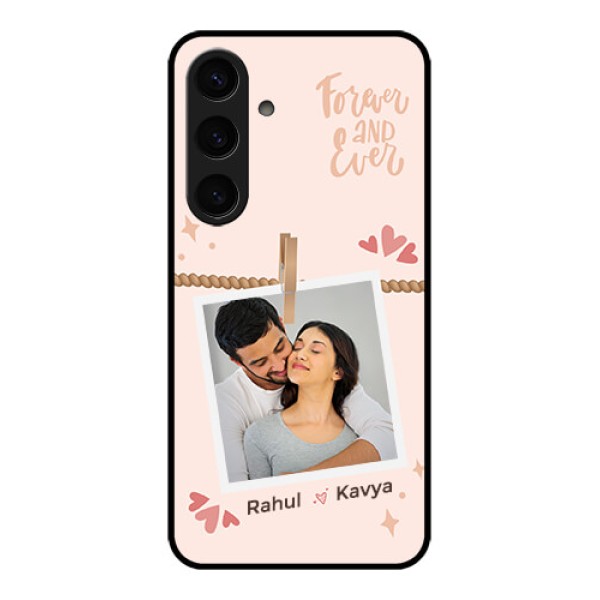 Samsung Galaxy S24 5G Custom Glass Phone Case - Forever And Ever Love Design Samsung Galaxy S24 5G Custom Glass Phone Case - Forever And Ever Love Design