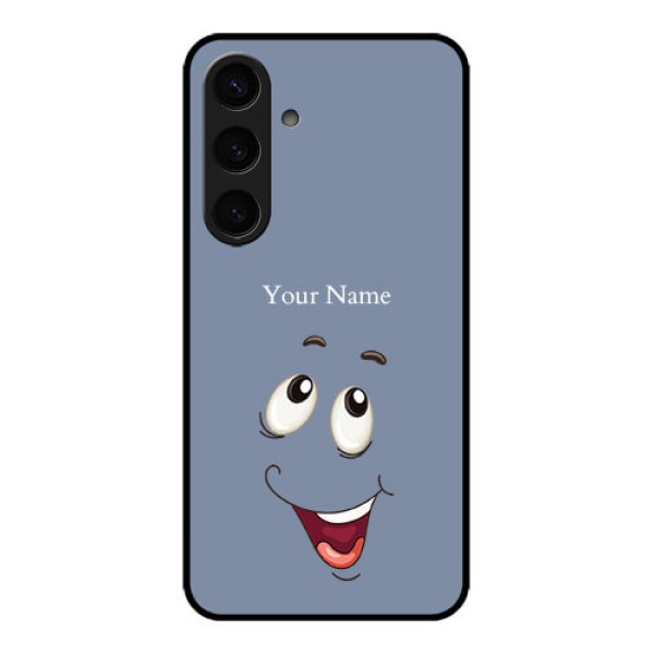 Samsung Galaxy S24 5G Custom Glass Phone Case - Laughing Cartoon Face Design