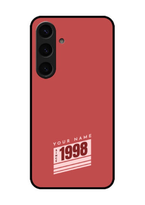 Samsung Galaxy S24 5G Custom Glass Phone Case - Red Custom Year Of Birth Design