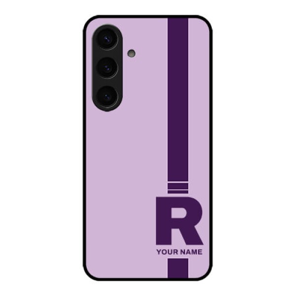 Samsung Galaxy S24 5G Custom Glass Phone Case - Simple Dual Tone Stripe With Name Design Samsung Galaxy S24 5G Custom Glass Phone Case - Simple Dual Tone Stripe With Name Design