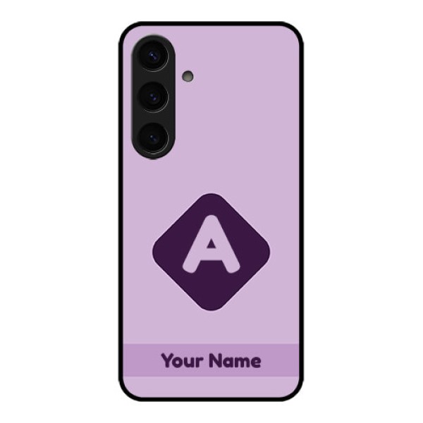 Samsung Galaxy S24 5G Custom Glass Phone Case - Custom Letter In Curved Badge Design Samsung Galaxy S24 5G Custom Glass Phone Case - Custom Letter In Curved Badge Design