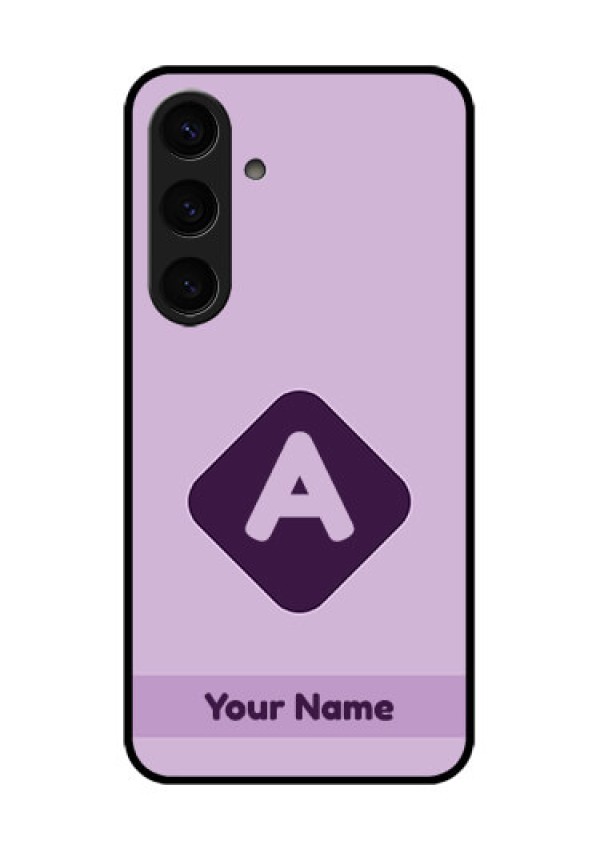 Samsung Galaxy S24 5G Custom Glass Phone Case - Custom Letter In Curved Badge Design