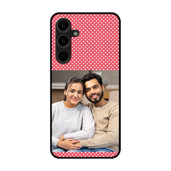 Galaxy S24 FE 5G Custom Glass Phone Case - White Dotted Design