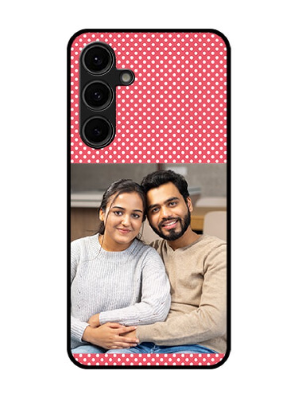 Custom Galaxy S24 FE 5G Custom Glass Phone Case - White Dotted Design