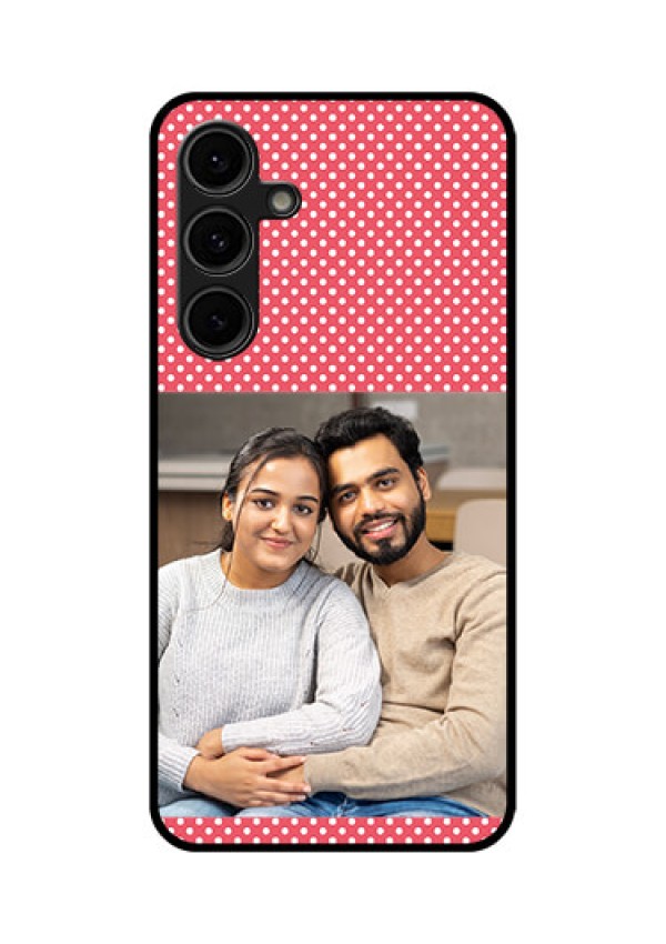 Galaxy S24 FE 5G Custom Glass Phone Case - White Dotted Design