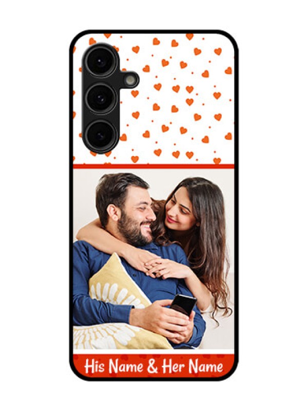 Custom Galaxy S24 FE 5G Custom Glass Phone Case - Orange Love Symbol Design