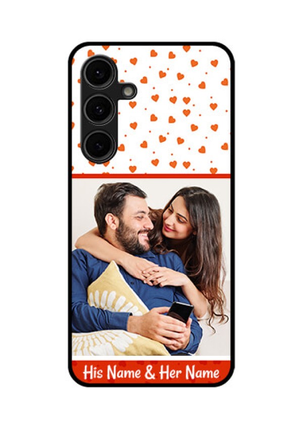 Galaxy S24 FE 5G Custom Glass Phone Case - Orange Love Symbol Design