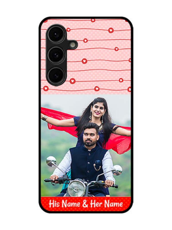 Custom Galaxy S24 FE 5G Custom Glass Phone Case - Red Pattern Case Design