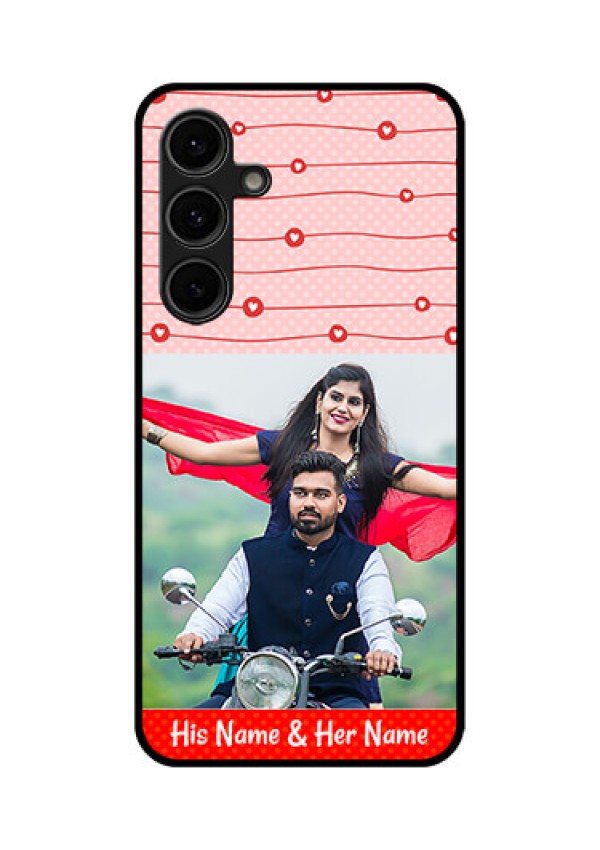 Galaxy S24 FE 5G Custom Glass Phone Case - Red Pattern Case Design