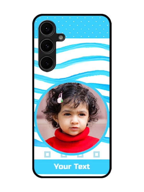 Custom Galaxy S24 FE 5G Custom Glass Phone Case - Simple Blue Case Design