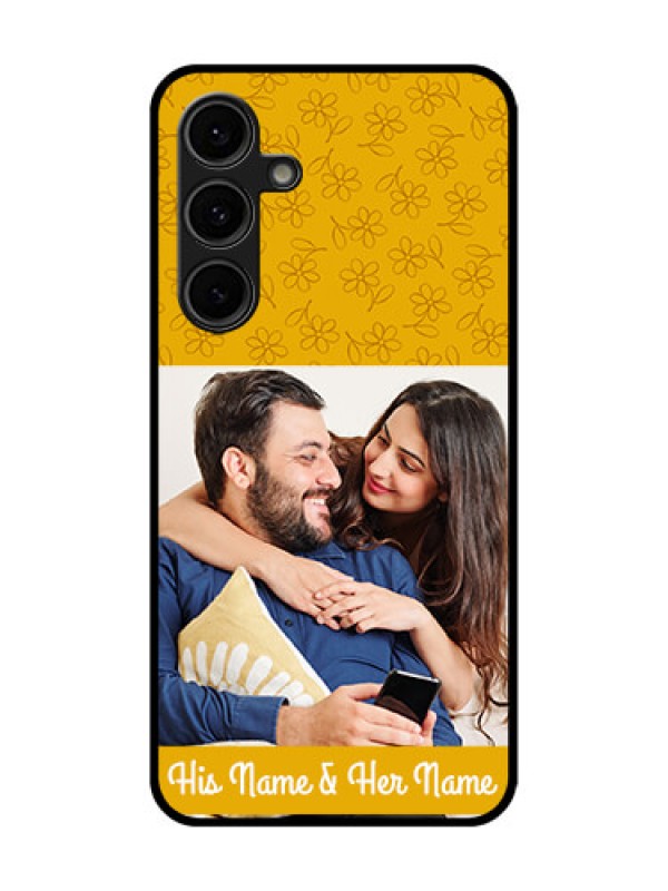 Custom Galaxy S24 FE 5G Custom Glass Phone Case - Yellow Floral Design