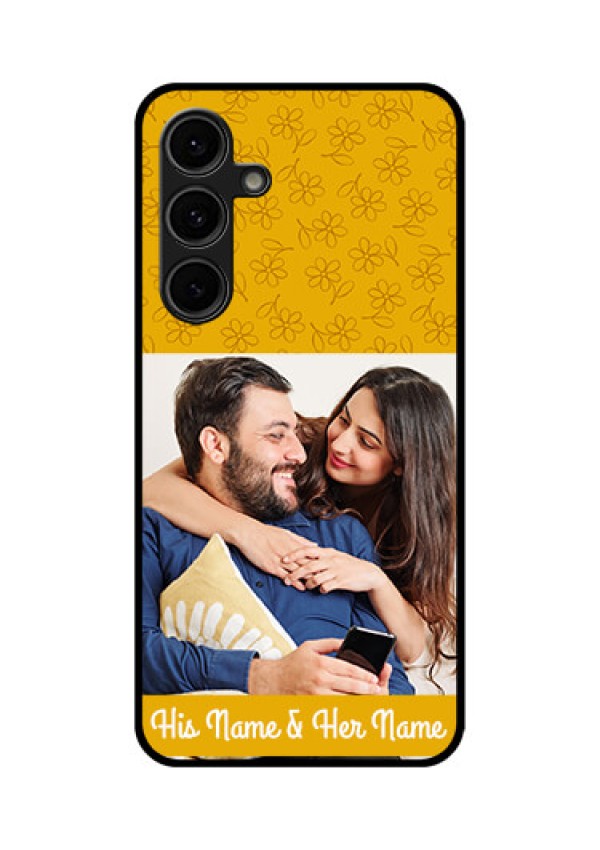 Galaxy S24 FE 5G Custom Glass Phone Case - Yellow Floral Design