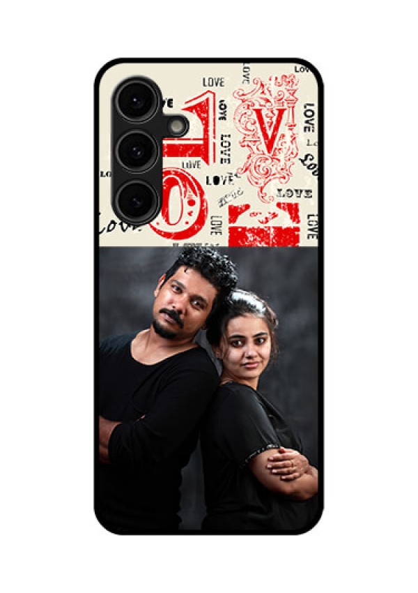 Galaxy S24 FE 5G Custom Glass Phone Case - Trendy Love Design Case