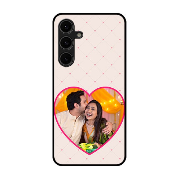 Galaxy S24 FE 5G Custom Glass Phone Case - Heart Shape Design