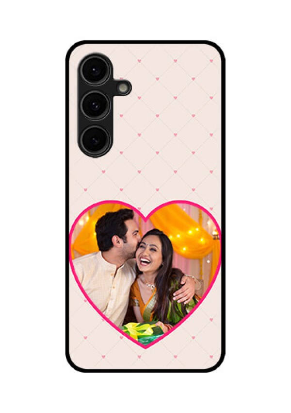 Galaxy S24 FE 5G Custom Glass Phone Case - Heart Shape Design