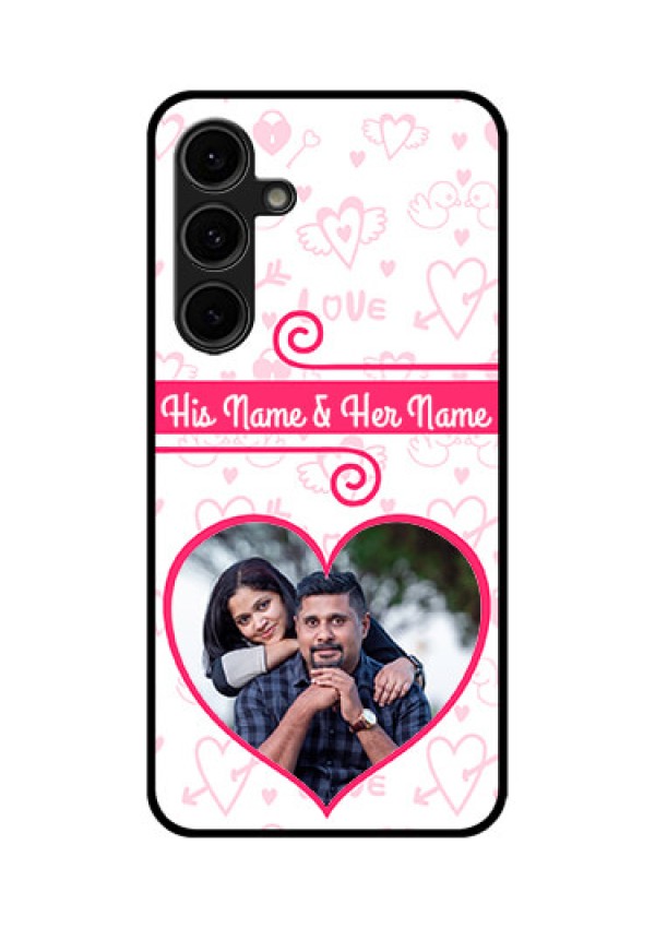Galaxy S24 FE 5G Custom Glass Phone Case - Heart Shape Love Design