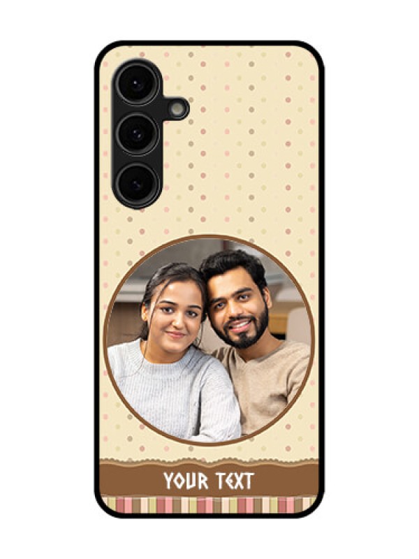 Custom Galaxy S24 FE 5G Custom Glass Phone Case - Brown Dotted Mobile Case Design