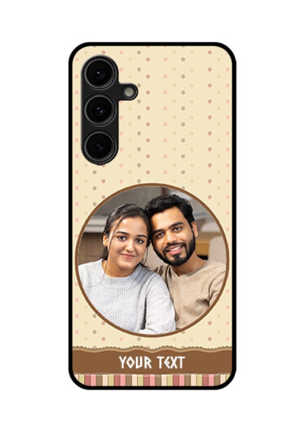 Galaxy S24 FE 5G Custom Glass Phone Case - Brown Dotted Mobile Case Design