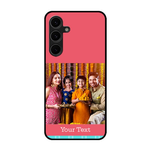 Galaxy S24 FE 5G Custom Glass Phone Case - Peach and Blue Color Design Galaxy S24 FE 5G Custom Glass Phone Case - Peach and Blue Color Design