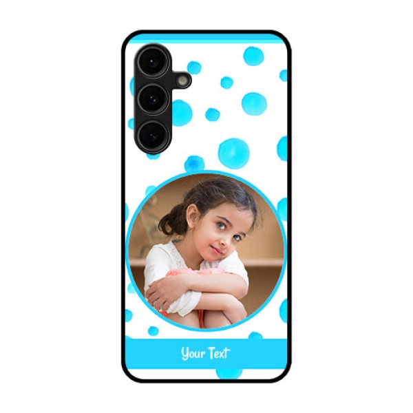Galaxy S24 FE 5G Custom Glass Phone Case - Blue Bubbles Pattern Design Galaxy S24 FE 5G Custom Glass Phone Case - Blue Bubbles Pattern Design