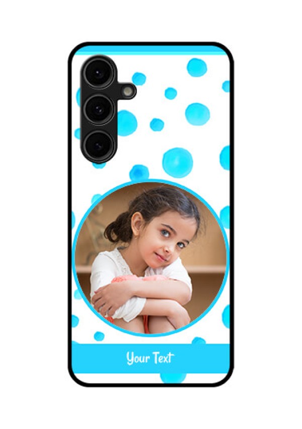 Galaxy S24 FE 5G Custom Glass Phone Case - Blue Bubbles Pattern Design