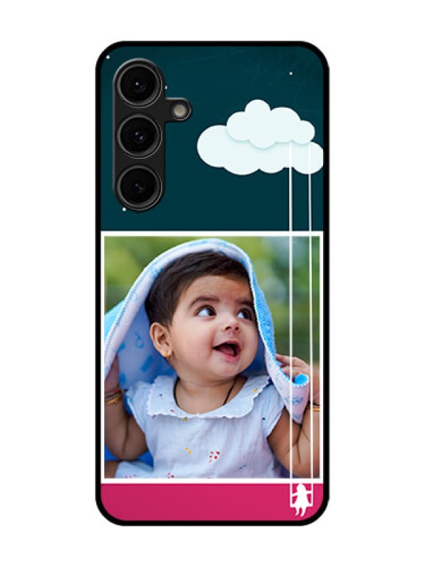 Custom Galaxy S24 FE 5G Custom Glass Phone Case - Cute Girl With Cloud Design