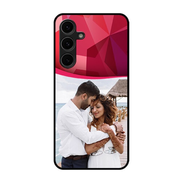 Galaxy S24 FE 5G Custom Glass Phone Case - Red Abstract Design