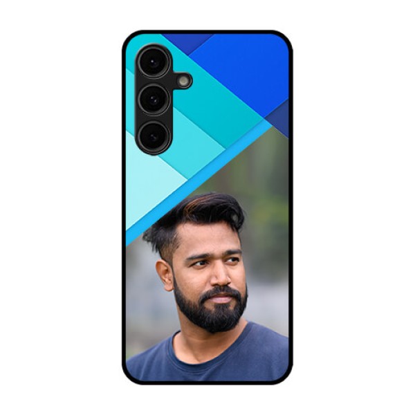 Galaxy S24 FE 5G Custom Glass Phone Case - Blue Pattern Design