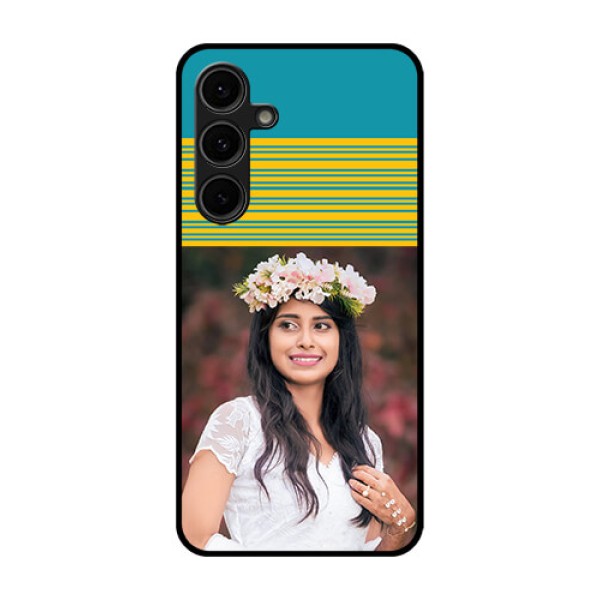 Galaxy S24 FE 5G Custom Glass Phone Case - Yellow and Blue Design