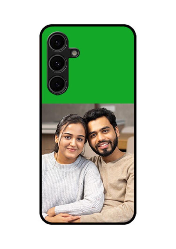 Galaxy S24 FE 5G Custom Glass Phone Case - Green Pattern Design