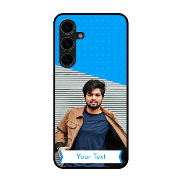 Galaxy S24 FE 5G Custom Glass Phone Case - Simple Blue Color Design Galaxy S24 FE 5G Custom Glass Phone Case - Simple Blue Color Design