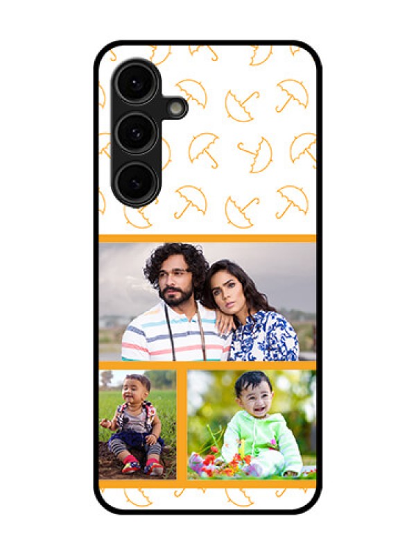 Custom Galaxy S24 FE 5G Custom Glass Phone Case - Yellow Pattern Design