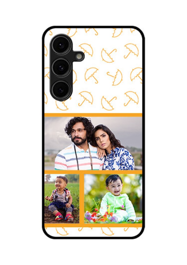 Galaxy S24 FE 5G Custom Glass Phone Case - Yellow Pattern Design