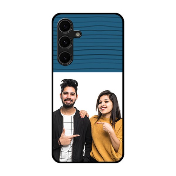 Galaxy S24 FE 5G Custom Glass Phone Case - Blue Pattern Cover Design