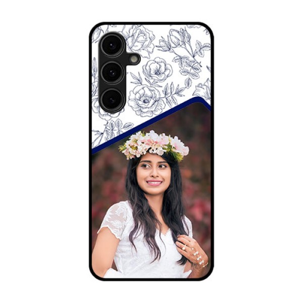 Galaxy S24 FE 5G Custom Glass Phone Case - Classy Floral Design Galaxy S24 FE 5G Custom Glass Phone Case - Classy Floral Design